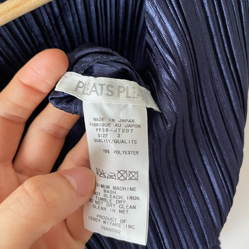 ▪️富貴選物FUGUEI▪️PP 三宅一生 深藍色 緞面光澤長袖短洋裝 連衣裙-13