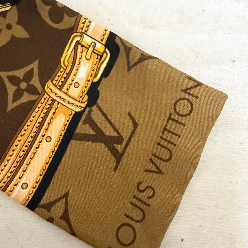 Louis Vuitton Monogram Confidential Bandeau棕色老花絲巾-2