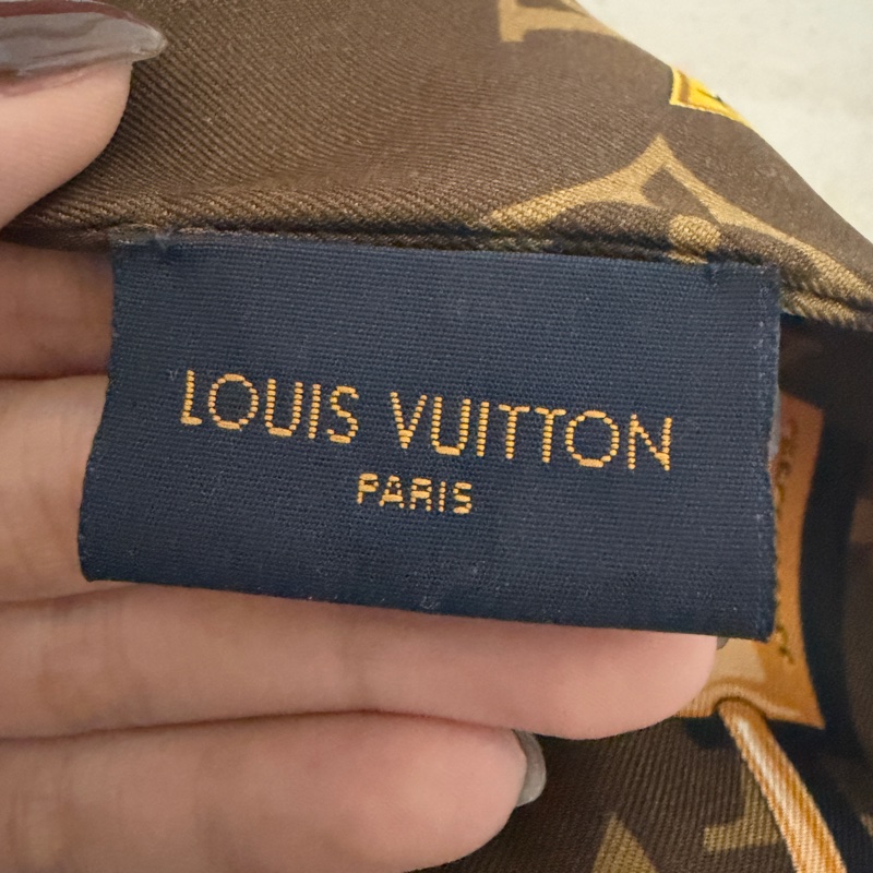 Louis Vuitton Monogram Confidential Bandeau棕色老花絲巾-4