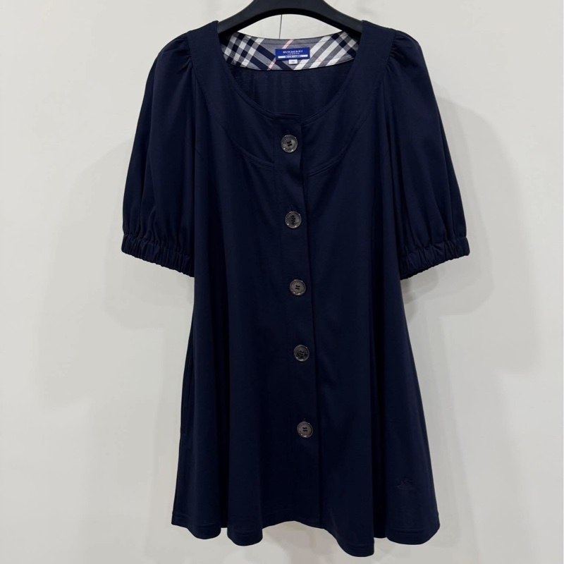 BURBERRY 藍標 排扣束口戰馬長版上衣&外套深藍近黑-2