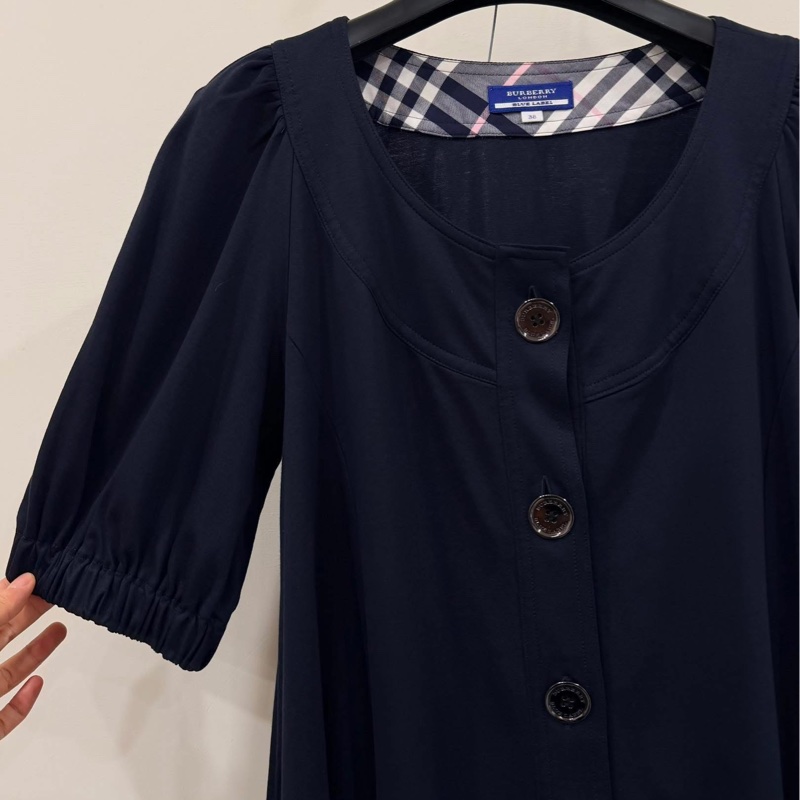 BURBERRY 藍標 排扣束口戰馬長版上衣&外套深藍近黑-4
