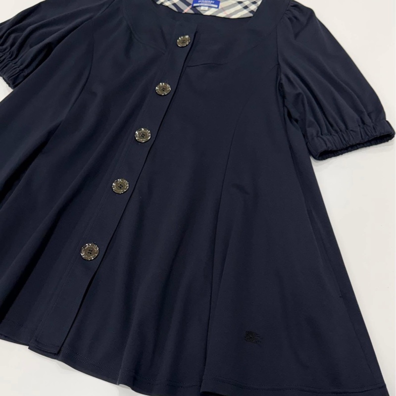 BURBERRY 藍標 排扣束口戰馬長版上衣&外套深藍近黑-6