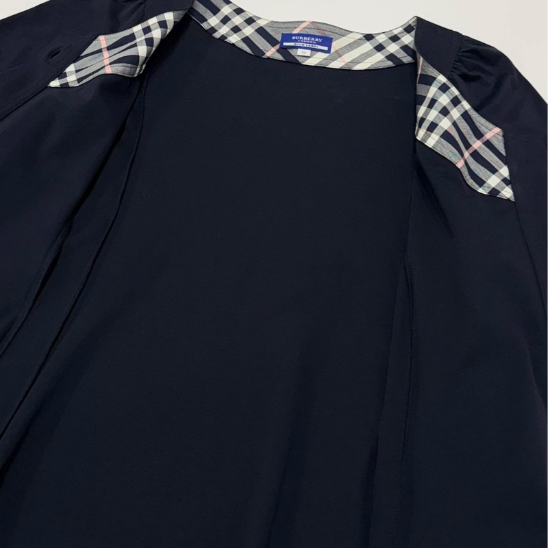 BURBERRY 藍標 排扣束口戰馬長版上衣&外套深藍近黑-7
