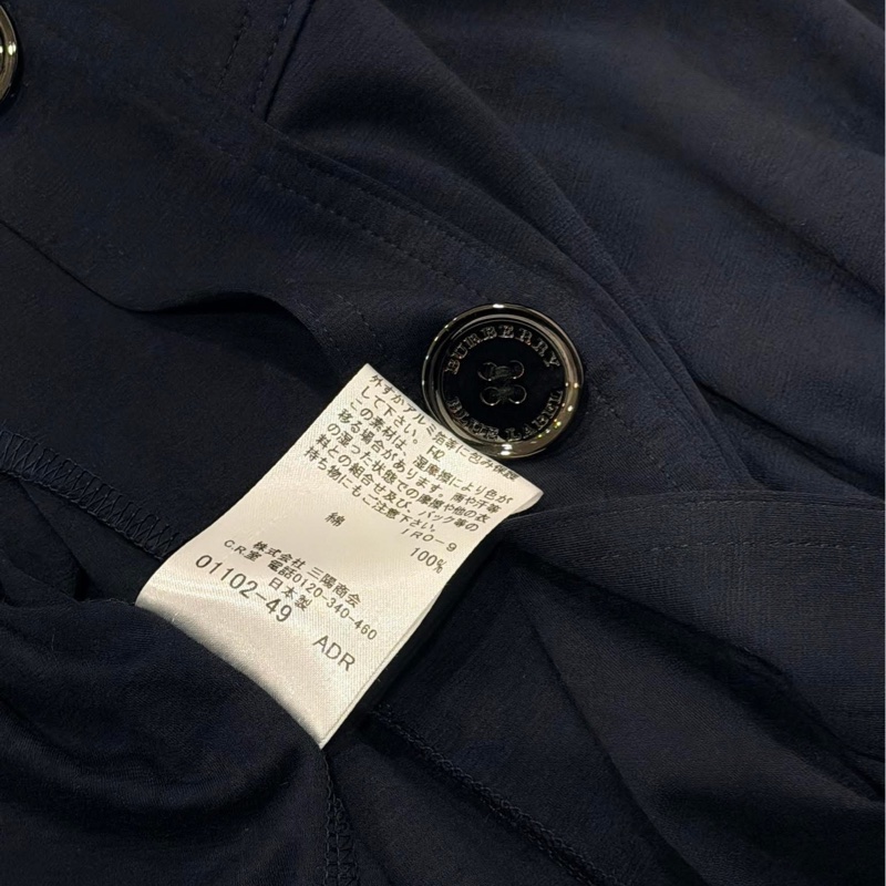 BURBERRY 藍標 排扣束口戰馬長版上衣&外套深藍近黑-9