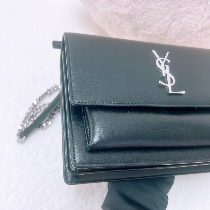 YSL sunset 黑銀鏈條包-4
