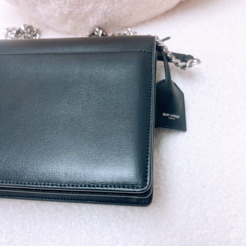 YSL sunset 黑銀鏈條包-7