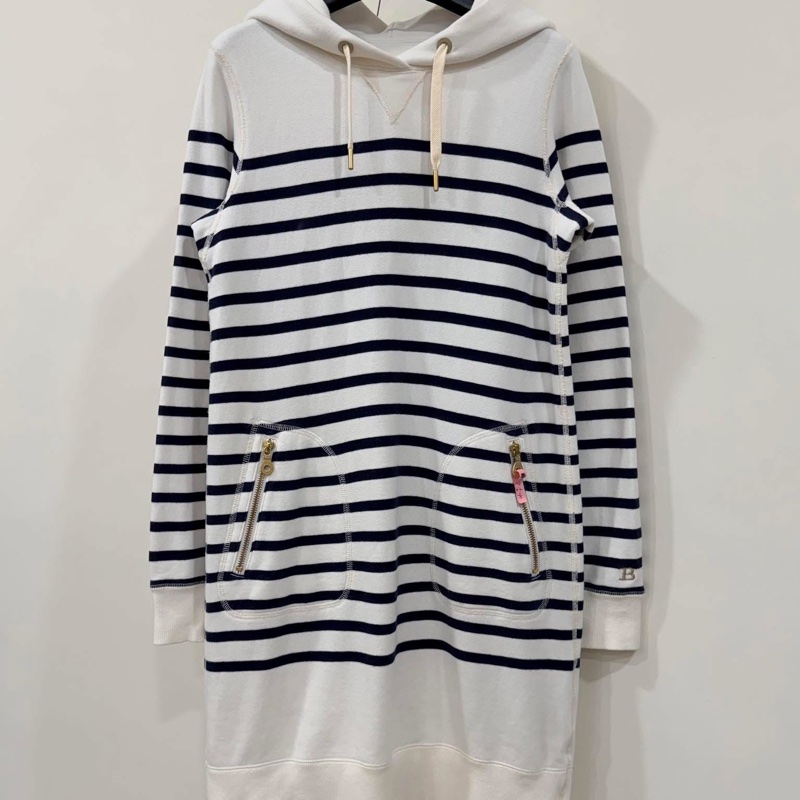 BURBERRY 連帽抽繩橫條拉鏈洋裝-1