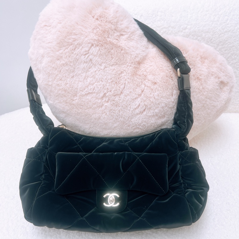 閒置 Chanel 25n coco neige hobo 滑雪系列肩背包-2