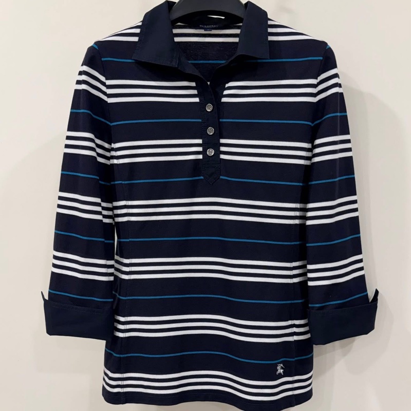 BURBERRY 倫敦 拼接橫條戰馬上衣-1