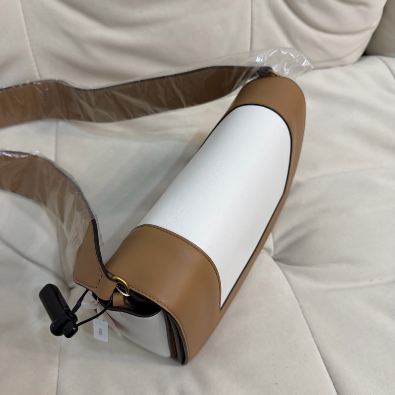 Old Celine 賽琳frame 焦糖拼白色斜挎包單肩包-1