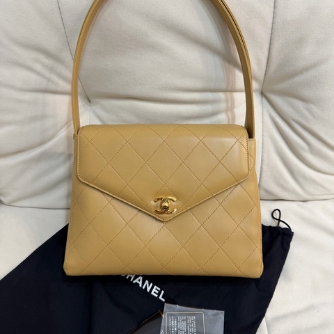chanel vintage 中古 Kelly 米色 香奈兒 單肩包