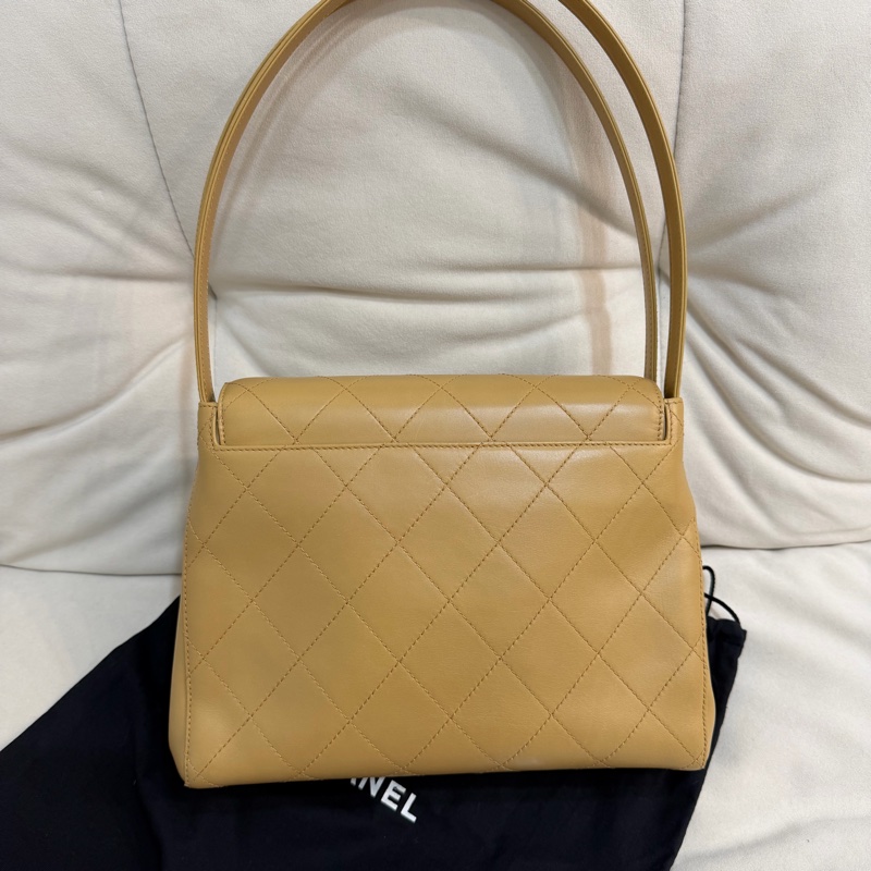 chanel vintage 中古 Kelly 米色 香奈兒 單肩包-1