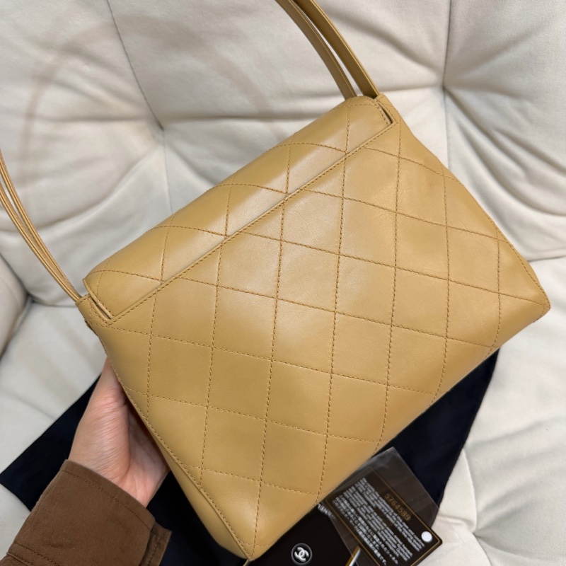chanel vintage 中古 Kelly 米色 香奈兒 單肩包-4