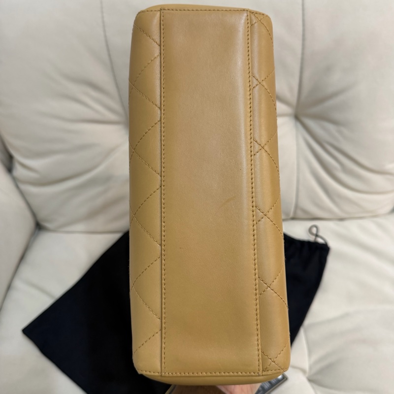 chanel vintage 中古 Kelly 米色 香奈兒 單肩包-5