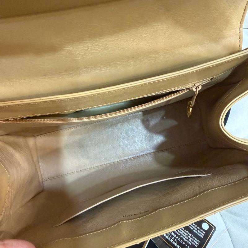 chanel vintage 中古 Kelly 米色 香奈兒 單肩包-8