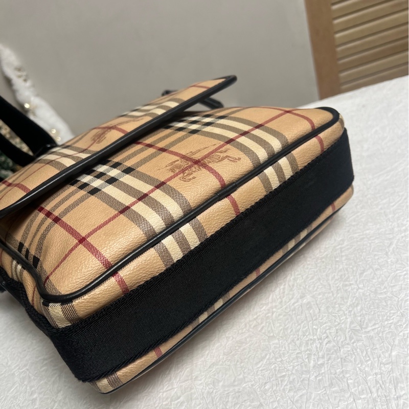 Burberry博柏利 格紋男款郵差包 單肩斜挎包 🈚附件-5