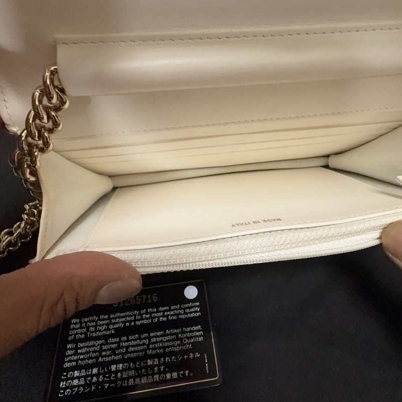 CHANEL WOC WHITE AND GOLD-9