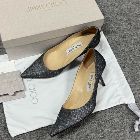 Jimmy Choo 閃粉 高跟鞋 36.5碼 附件：塵袋+盒