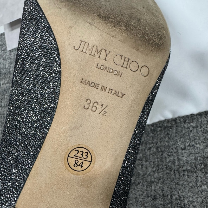 Jimmy Choo 閃粉 高跟鞋 36.5碼 附件:塵袋+盒-4