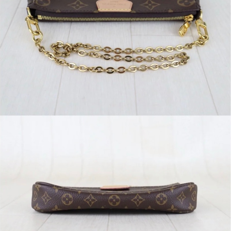 「JL精品代購」98新 LV 老花 五合一 粉背帶-5