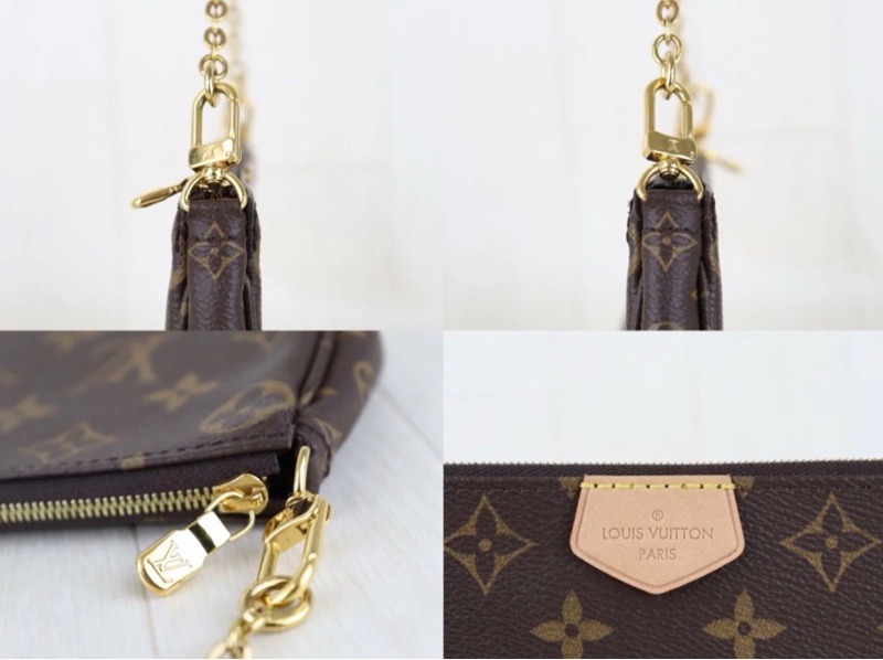 「JL精品代購」98新 LV 老花 五合一 粉背帶-7