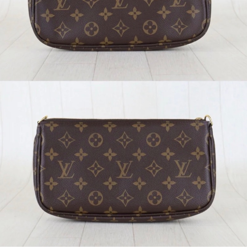 「JL精品代購」98新 LV 老花 五合一 粉背帶-11