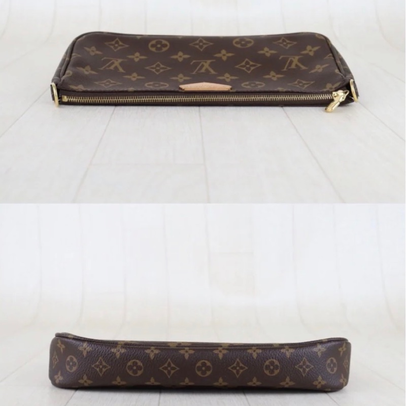 「JL精品代購」98新 LV 老花 五合一 粉背帶-13