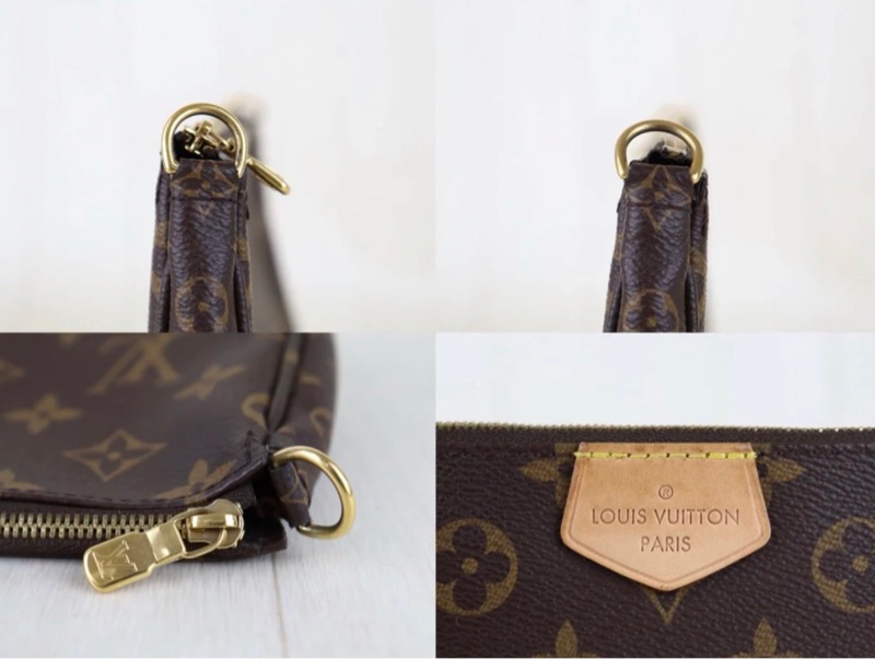 「JL精品代購」98新 LV 老花 五合一 粉背帶-15