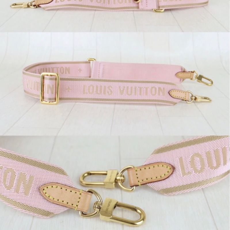 「JL精品代購」98新 LV 老花 五合一 粉背帶-17
