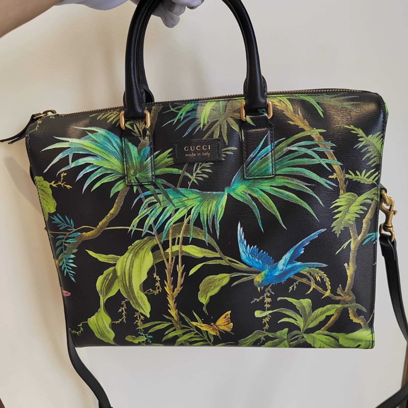 古驰 GUCCI 多色牛皮印花斜挎包手提包单肩包-5