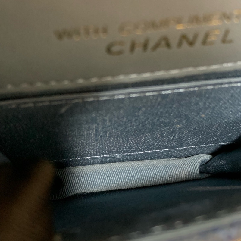 香奈兒/chanel 牛仔相機鏈條包-7