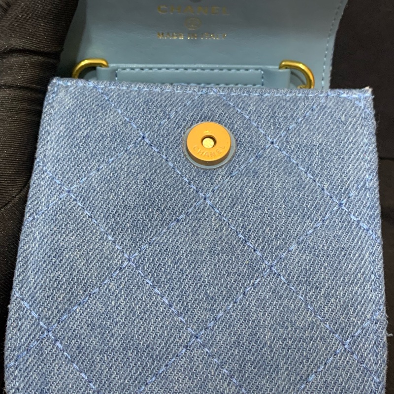 香奈兒/chanel 牛仔相機鏈條包-8