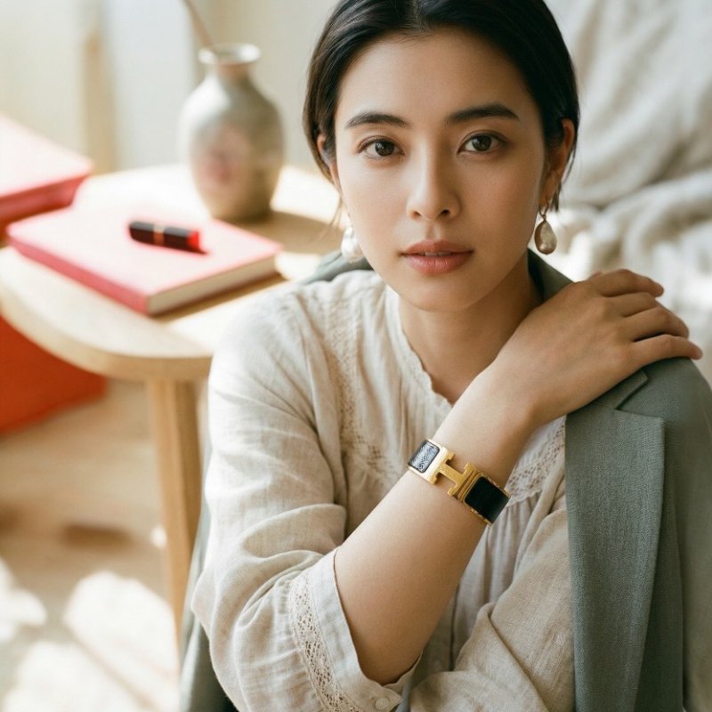 ⏰限時特賣價🌺Hermes Clic H LOGO 琺瑯中版手環 PM  黑金-0