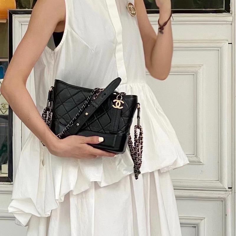 99新全配❤️ 香奈兒 #流浪包 #黑金 #小號 #油蠟皮-1