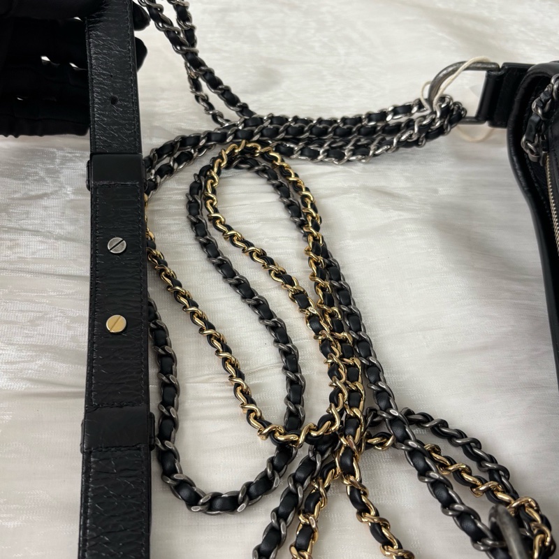 99新全配❤️ 香奈兒 #流浪包 #黑金 #小號 #油蠟皮-13