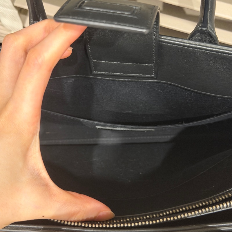 🈶購證❤️ ysl #黑銀 #牛皮 #托特包 #風琴包-9