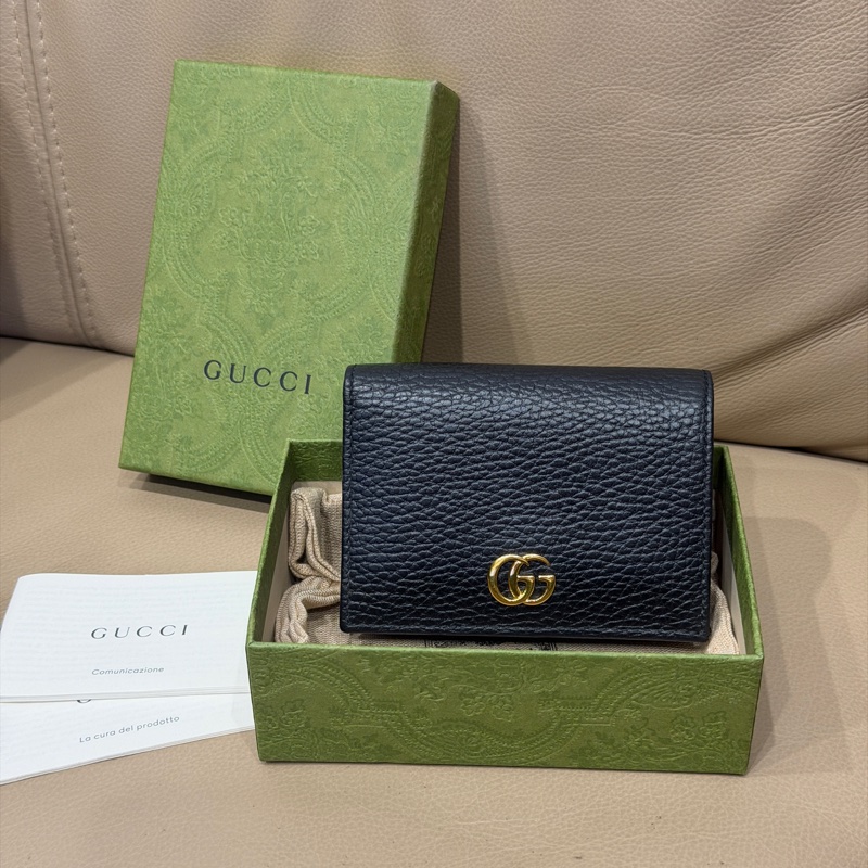 99新全配❤️ gucci #黑金 #荔枝牛皮 #短夾 #錢包-0