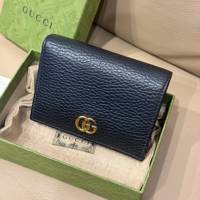 99新全配❤️ gucci #黑金 #荔枝牛皮 #短夾 #錢包-1