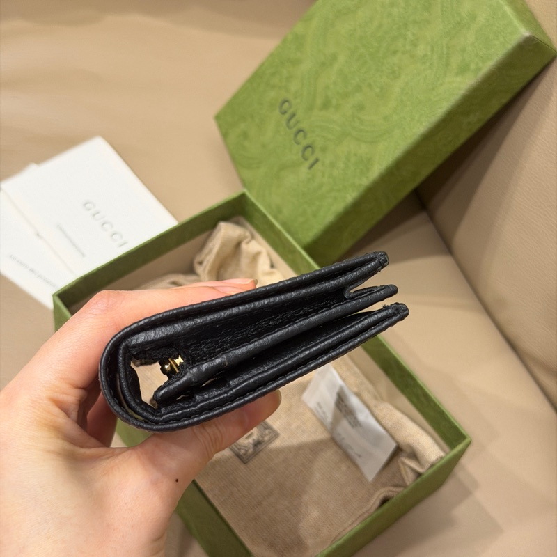 99新全配❤️ gucci #黑金 #荔枝牛皮 #短夾 #錢包-3