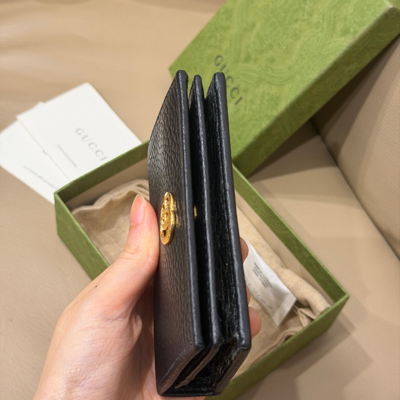 99新全配❤️ gucci #黑金 #荔枝牛皮 #短夾 #錢包-4
