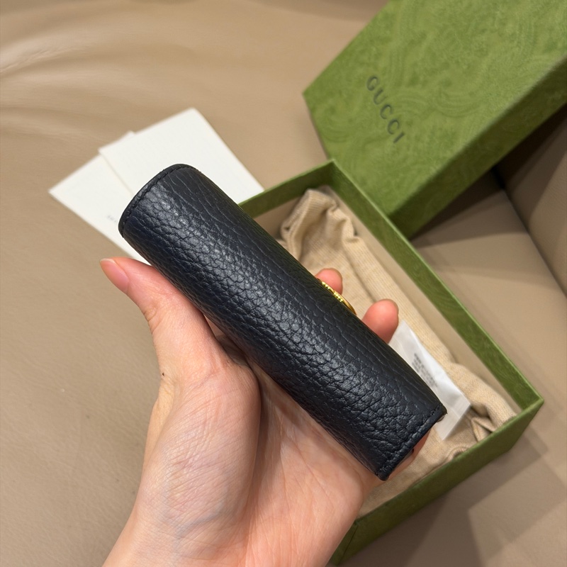 99新全配❤️ gucci #黑金 #荔枝牛皮 #短夾 #錢包-7