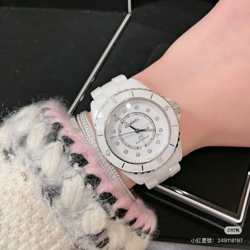 🈶盒子單據❤️ 香奈兒 #J12 #12鑽 #38mm #機械手錶-1