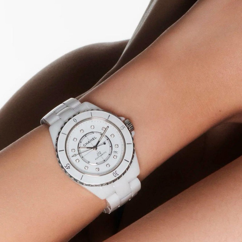 小巴黎二手名牌真品Chanel 38mm 白陶瓷 J12機械 保固中 2022保卡-15