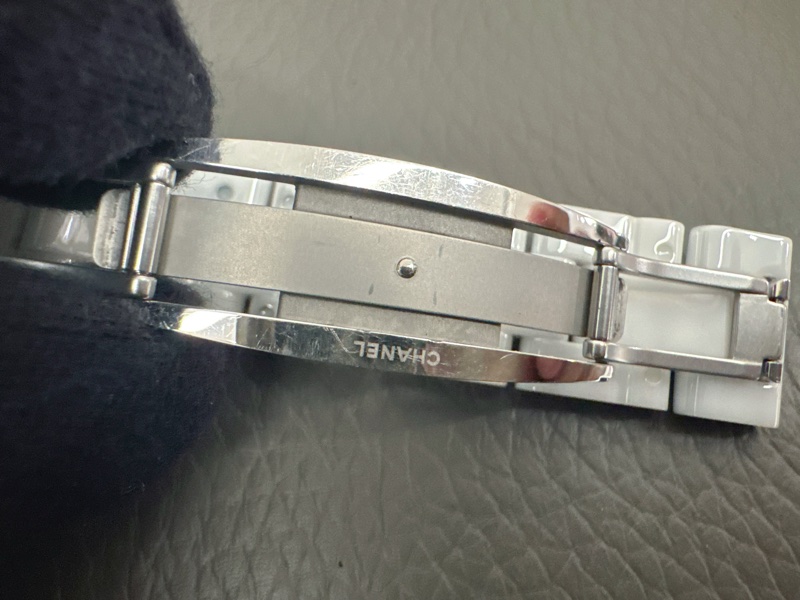小巴黎二手名牌真品Chanel 38mm 白陶瓷 J12機械 保固中 2022保卡-20