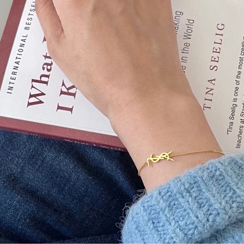 🈶購證❤️ ysl #金色 #手鏈 #字母logo #經典款-1