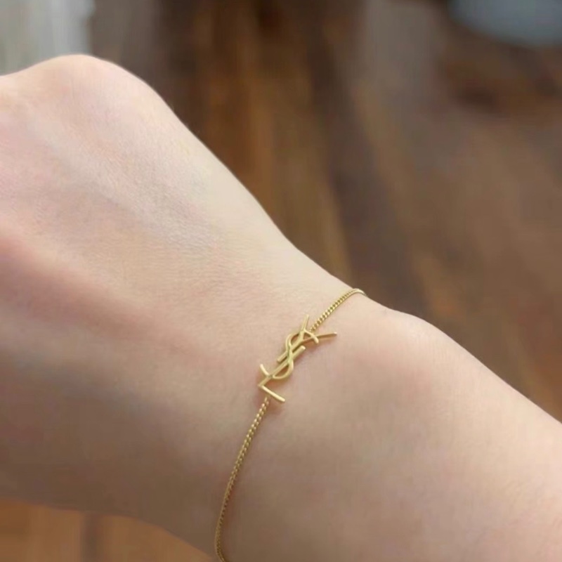 🈶購證❤️ ysl #金色 #手鏈 #字母logo #經典款-3