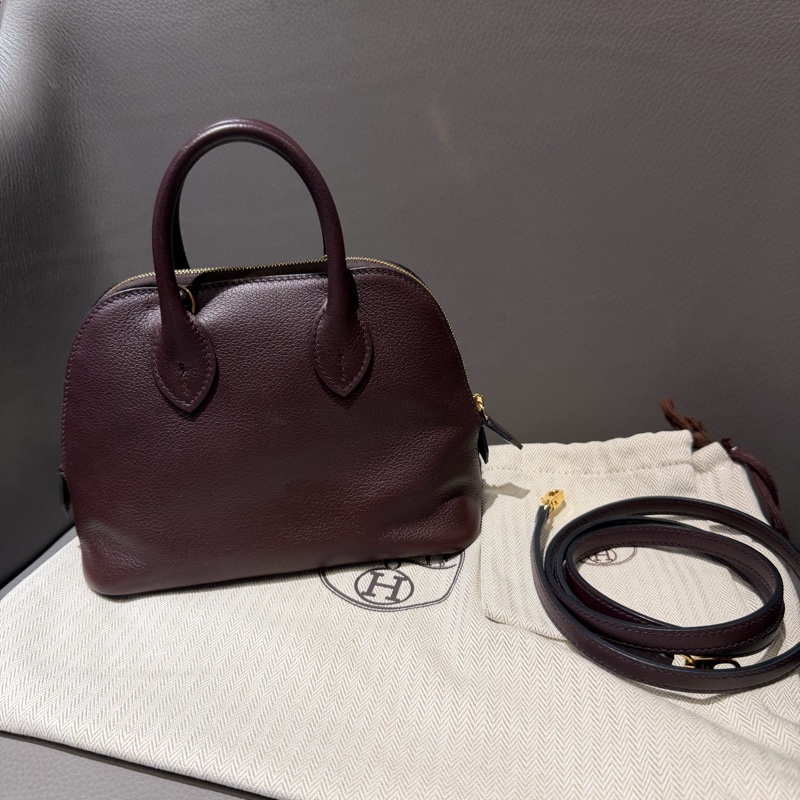 Hermes mini bolide 馬鞍紅拼色-0