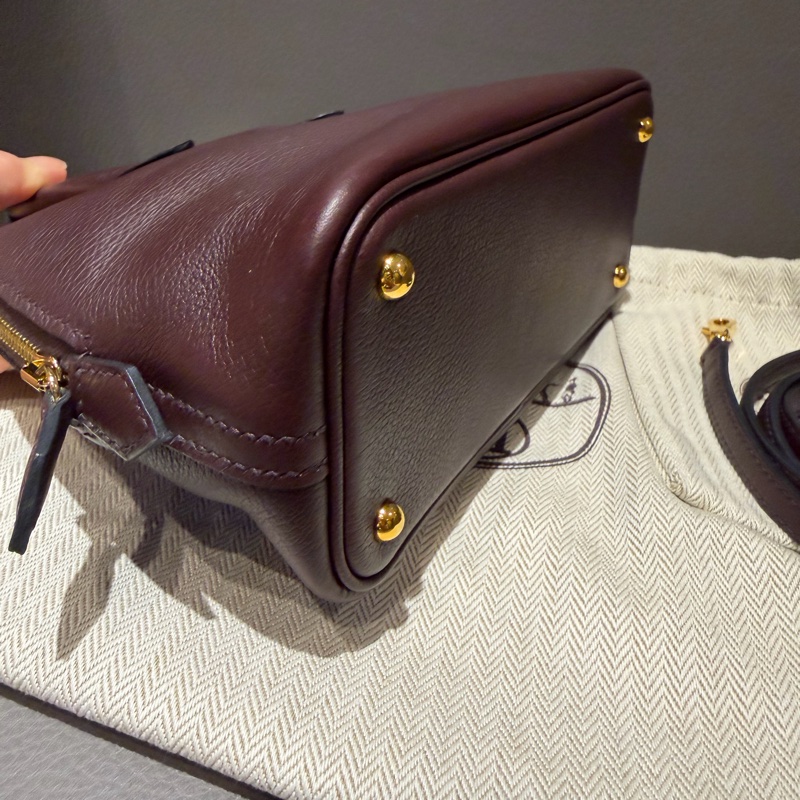 Hermes mini bolide 馬鞍紅拼色-12