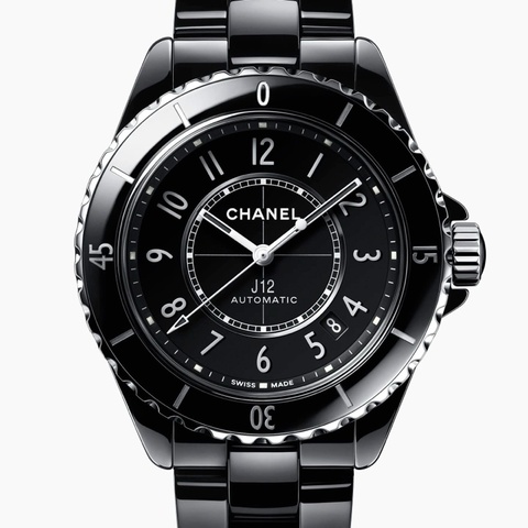 小巴黎二手名牌真品Chanel J12 38m 黑陶瓷 機械 2019有保卡 狀況好