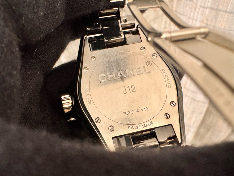 小巴黎二手名牌真品Chanel J12 38m 黑陶瓷 機械 2019有保卡 狀況好-21